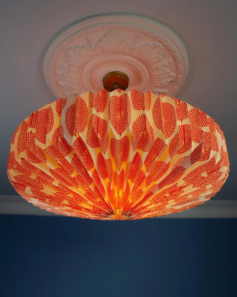 Origami Paper Lightshade Saucer 'Orange Sun Mask'