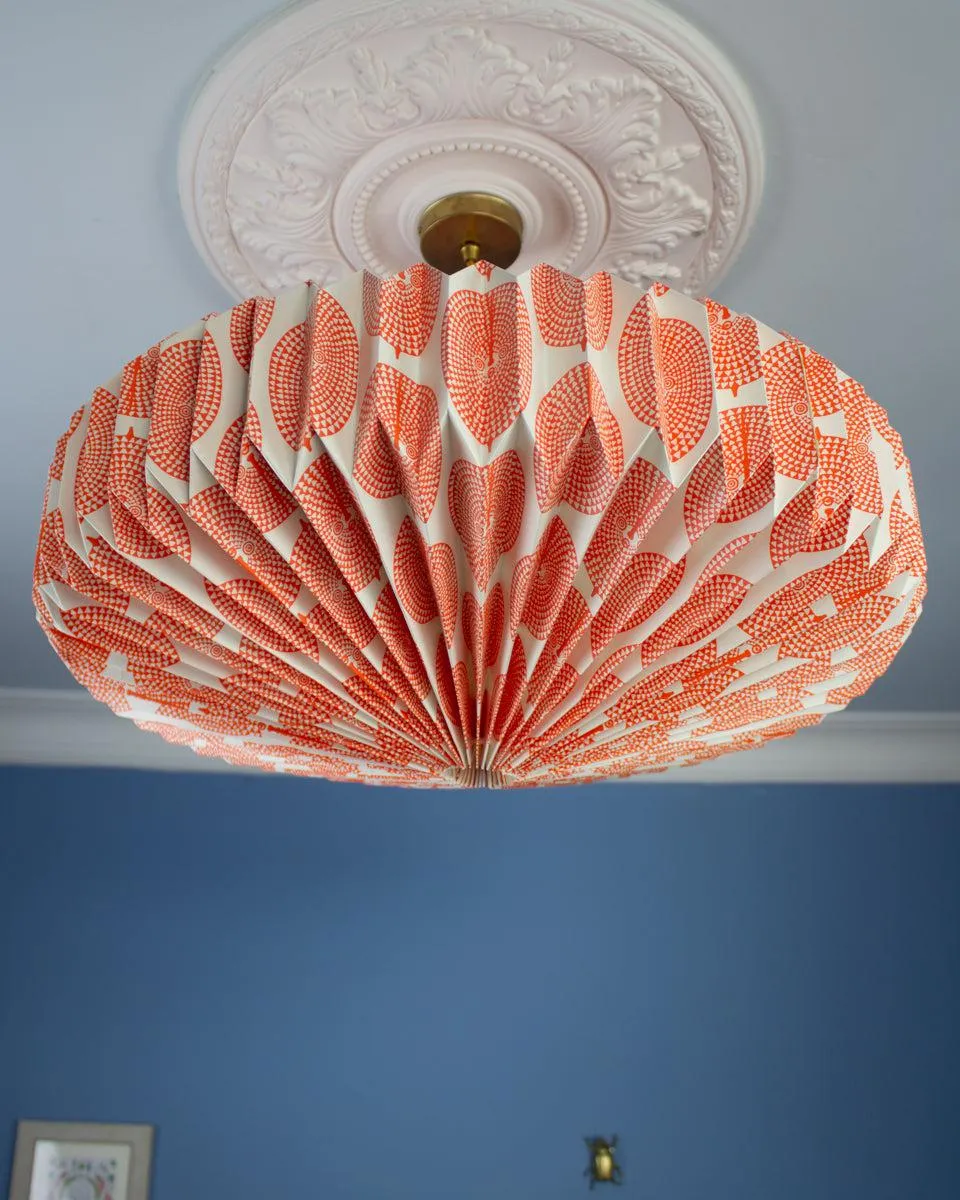 Origami Paper Lightshade Saucer 'Orange Sun Mask'