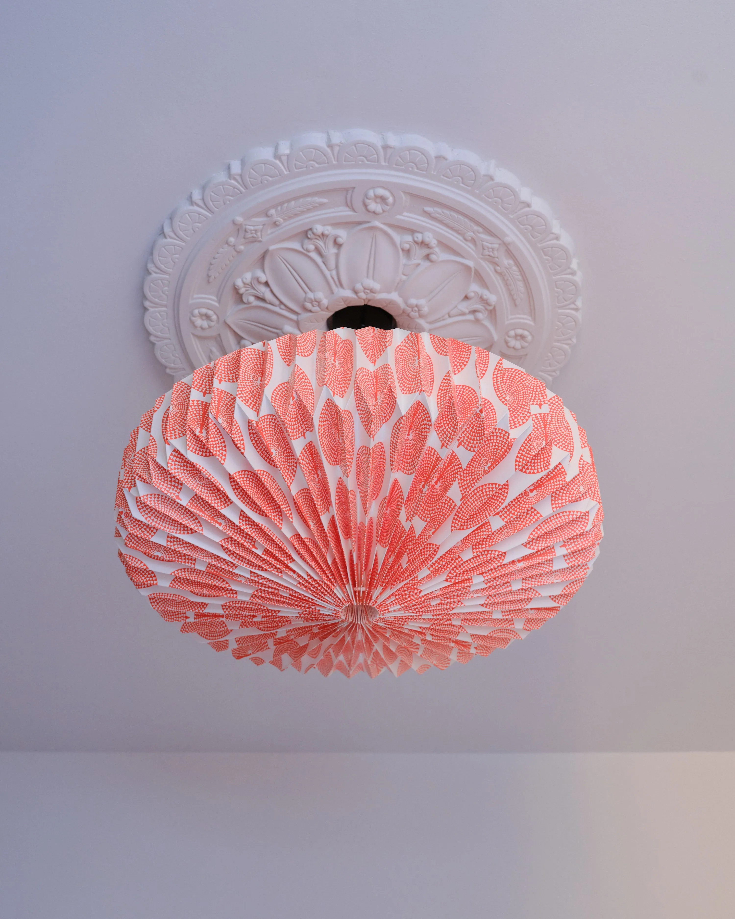 Origami Paper Lightshade Saucer 'Orange Sun Mask'