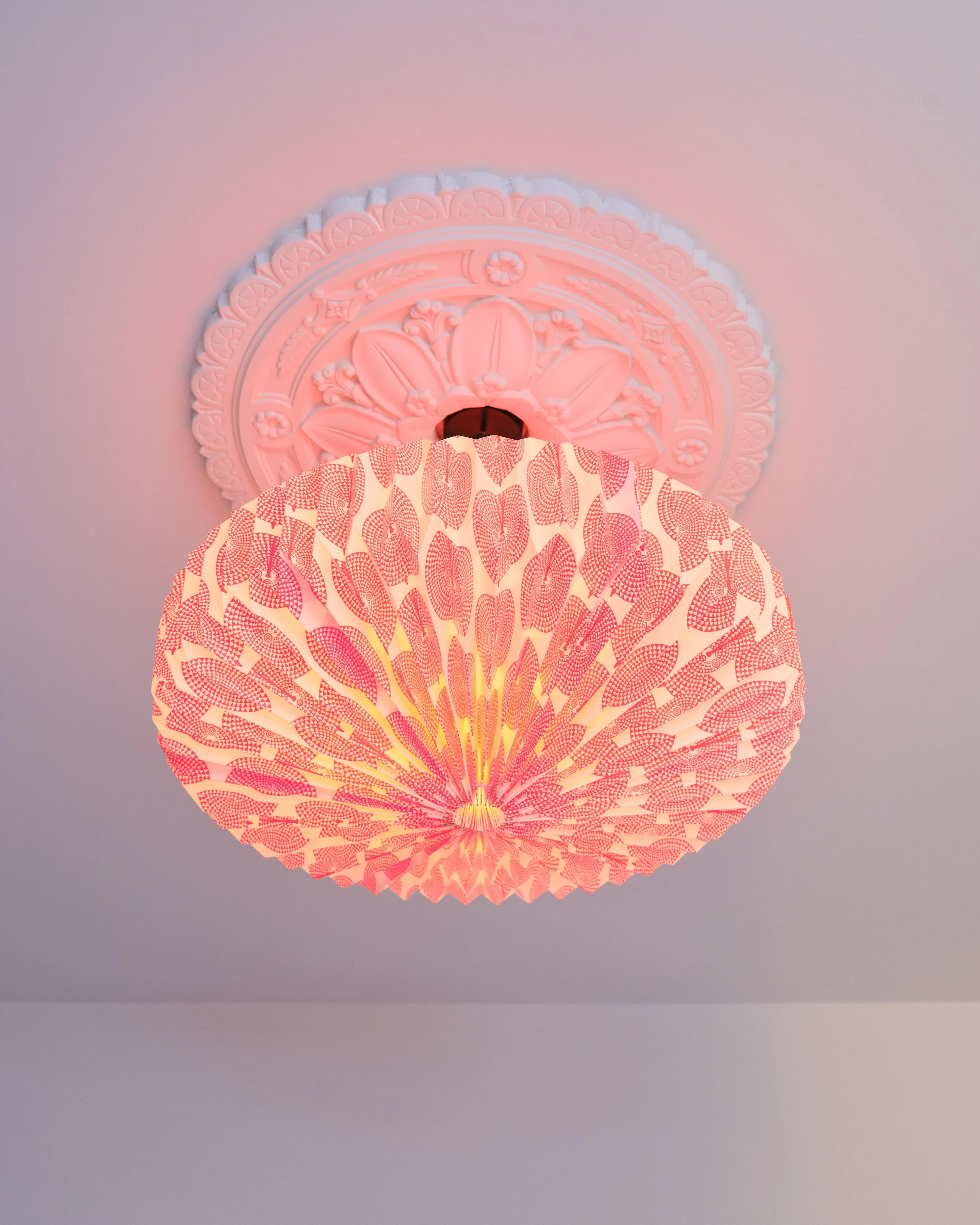 Origami Paper Lightshade Saucer 'Orange Sun Mask'