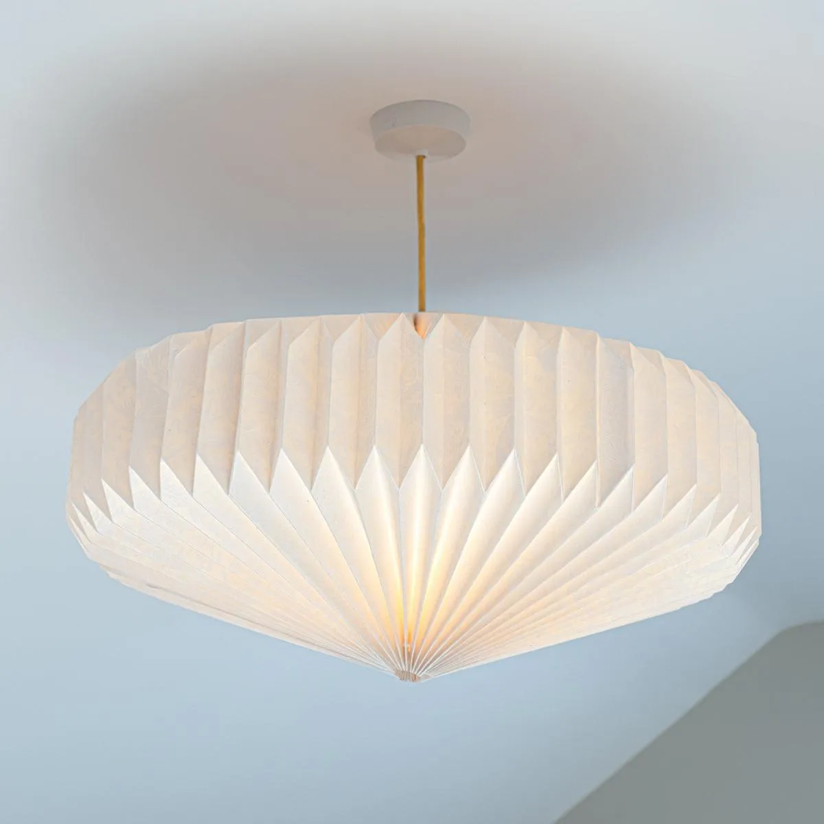 Origami Paper Lightshade Saucer 'White Safari Toile'