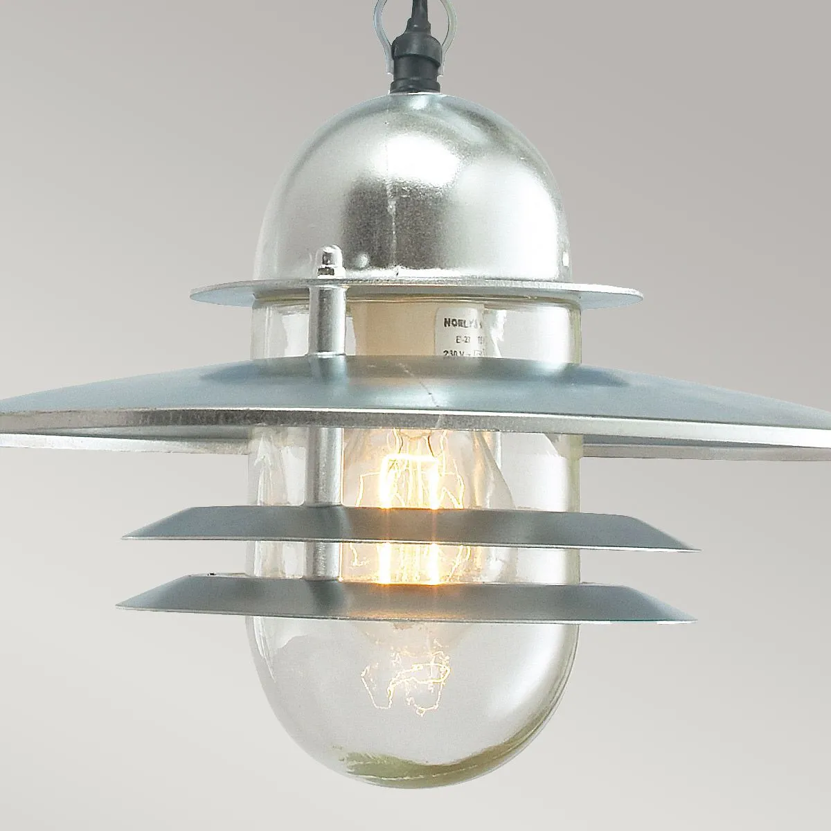 Oslo 1 Light Chain Lantern - Galvanised | Galvanised