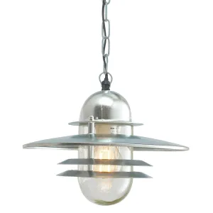 Oslo 1 Light Chain Lantern - Galvanised | Galvanised