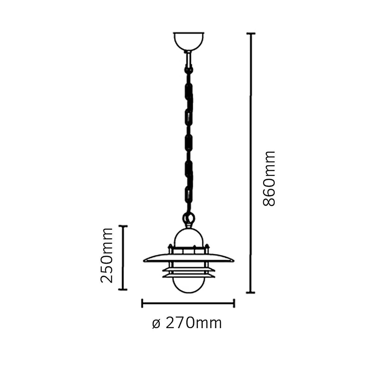 Oslo 1 Light Chain Lantern - Galvanised | Galvanised