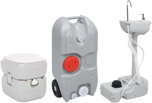 Outdoor Recreation,Camping & Hiking,Portable Camping Toilet and Handwash Stand Set with Water Tank