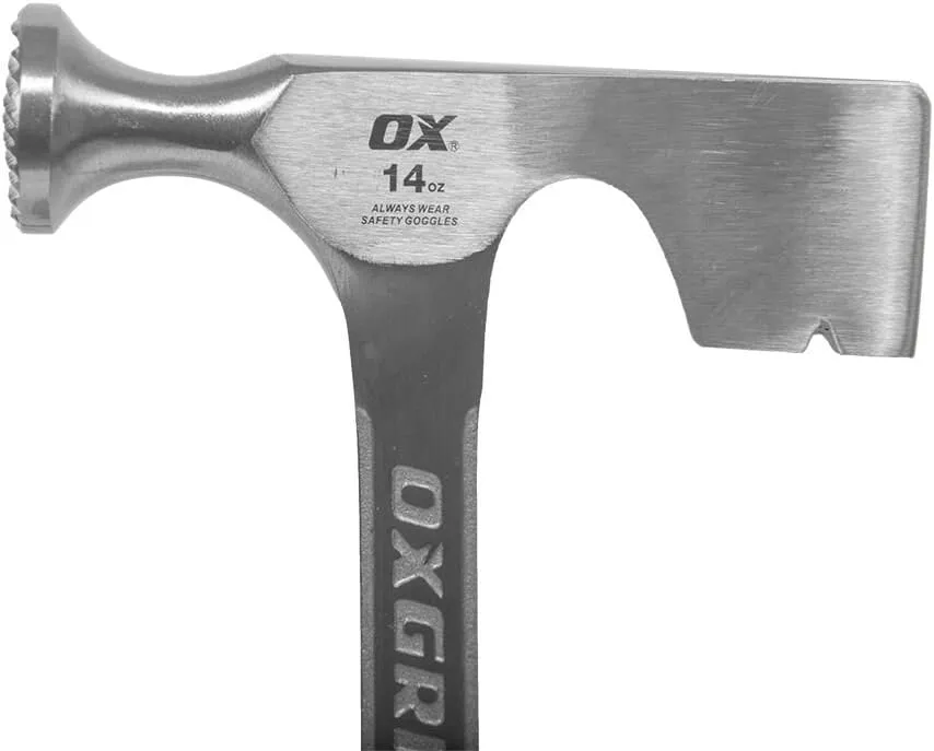 OX TOOLS Pro Drywall Hammer | 14 Ounce / 400 Grams | Drywall Ax | Milled Faced | Drywall Hatchet | 14 oz Drywalling HammerOX-P082614