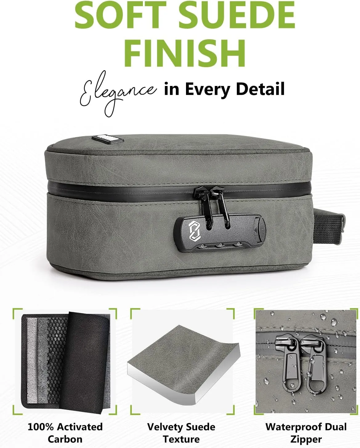 OZCHIN Smell Proof Bag with Combination Lock Tobacco Pipe Pouch Bag File Organizer Case Container Medicine Lock Box Odorless Storage Bag Great Gift for Friend