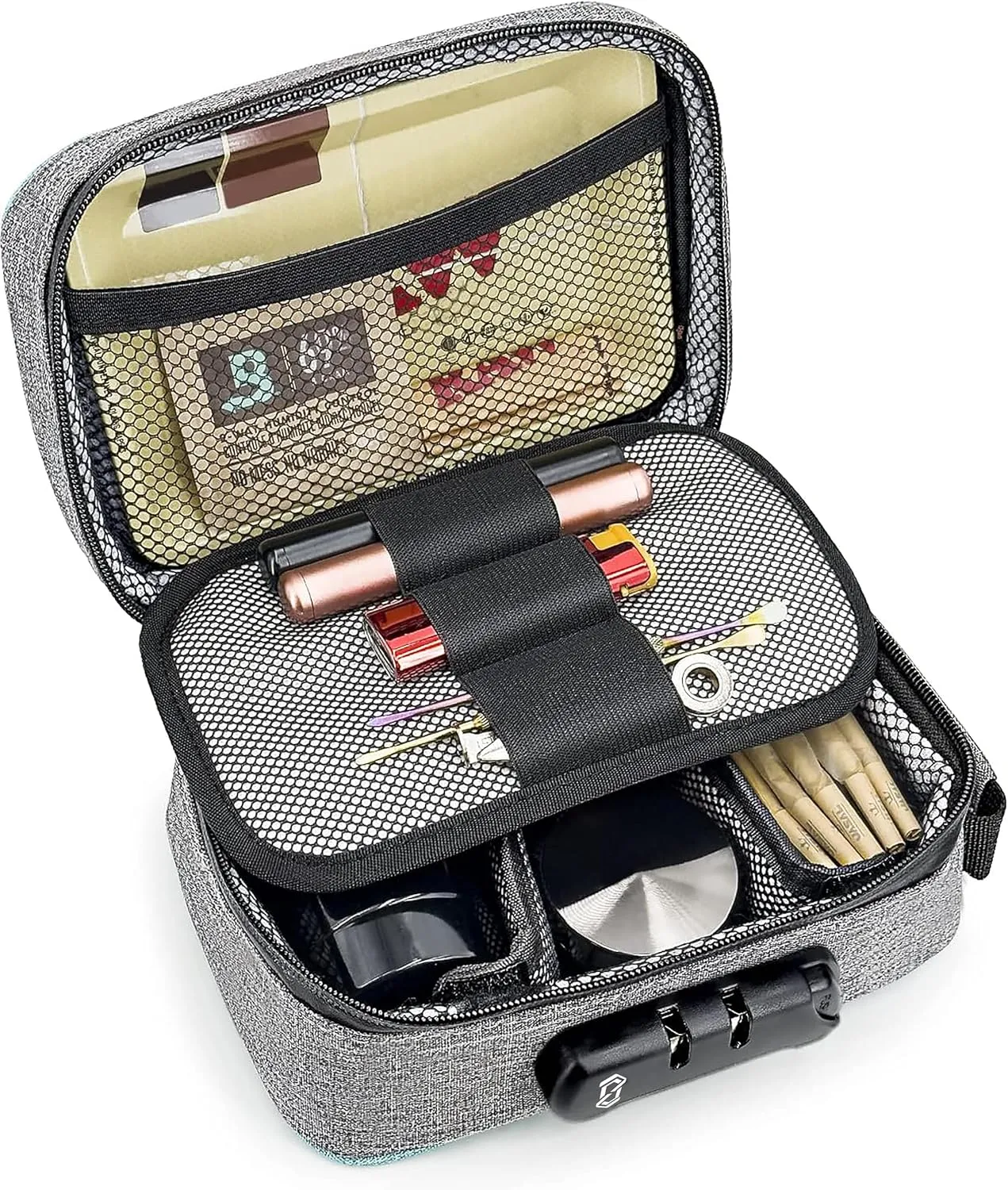 OZCHIN Smell Proof Bag with Combination Lock Tobacco Pipe Pouch Bag File Organizer Case Container Medicine Lock Box Odorless Storage Bag Great Gift for Friend