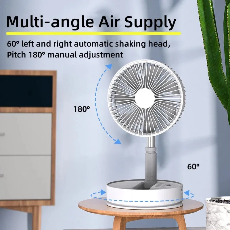 P2000 10800mAh Folding Portable Fan USB Remote Control Air Cooler Silent Rechargeable Wireless Floor Standing Fan for Camping