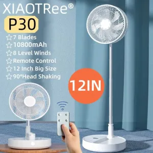 P30/P10 10800mAh USB Folding Portable Fan 10/9 Inch Cooling Wireless Air Conditioner Table Floor Telescopic Fan for Camping Fan