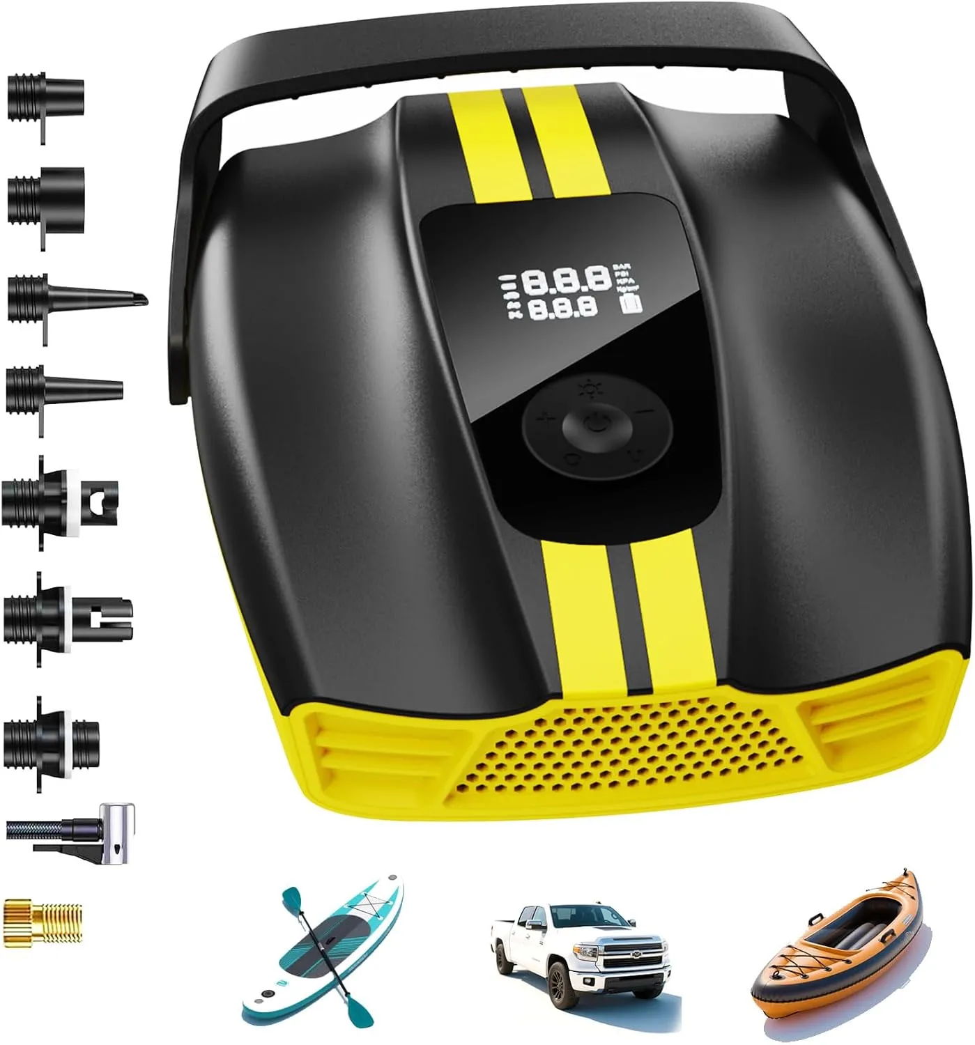 Paddle Board Pump Electric Portable，50psi Sup Pump Dual-Stage Inflation & Auto-Off，Paddleboard Pump for Inflatable Stand Up Paddle Boards,car,Boats, etc. (V-SUPE)