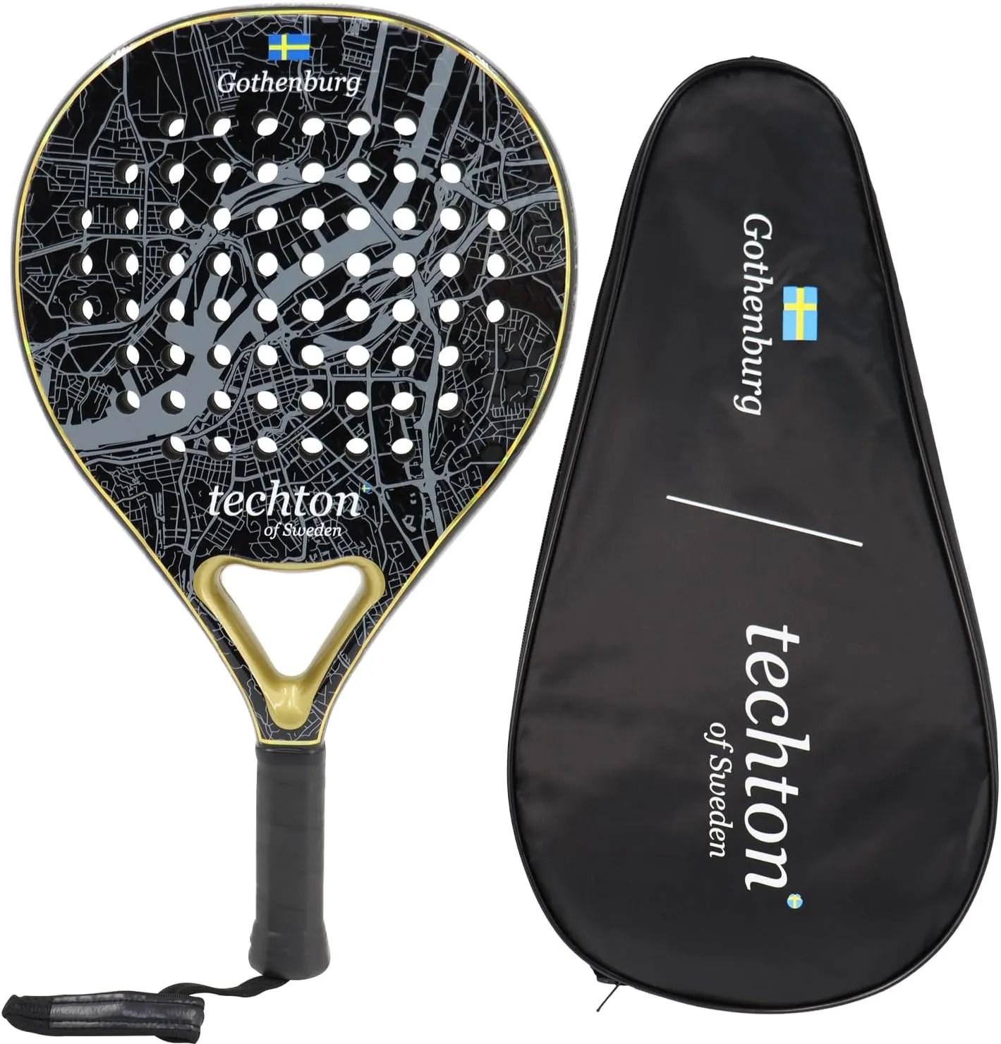 Padel Racket with 3K 12K Carbon Fiber Surface & EVA Memory Foam Core – Lightweight, Well-Balanced Paddle for Beginners and Intermediate Players – Includes Carry Bag