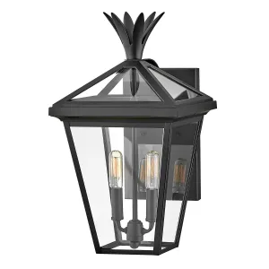 Palma 2lt Medium Wall Lantern | Black