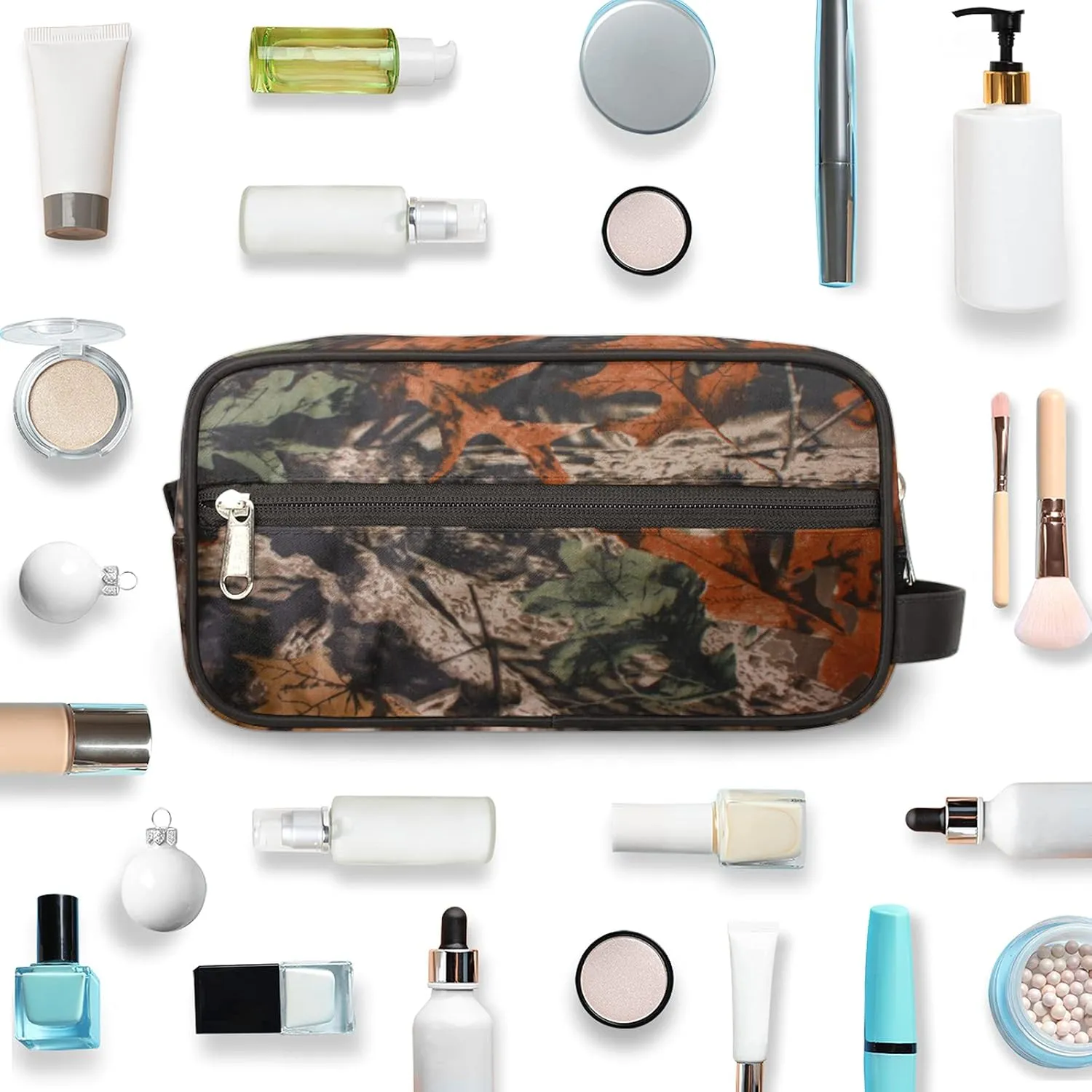 Pardick Travel Toiletry Bag for Men Boy Forest Tree Camo Lightweight Cosmetic Makeup Bag Organizer Waterproof Shaving Bag Dopp Kit with Large Capacity for Toiletries and Shaving Accessories