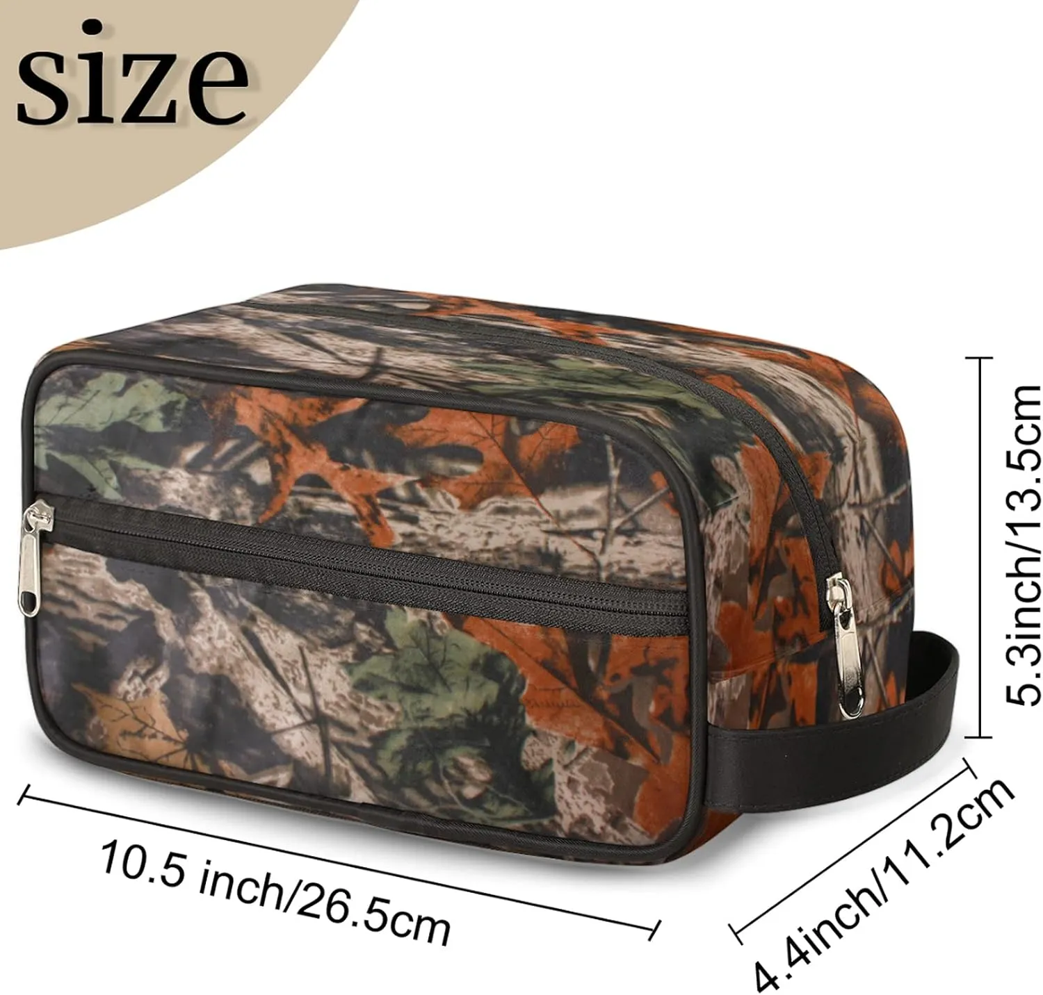 Pardick Travel Toiletry Bag for Men Boy Forest Tree Camo Lightweight Cosmetic Makeup Bag Organizer Waterproof Shaving Bag Dopp Kit with Large Capacity for Toiletries and Shaving Accessories