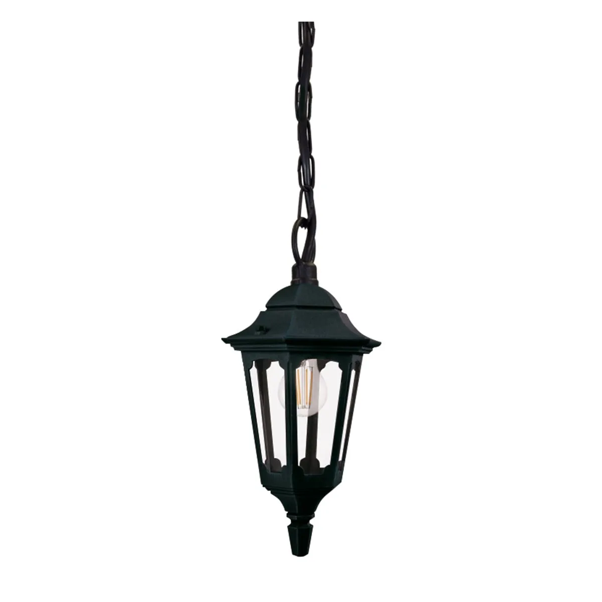 Parish Mini 1 Light Chain Lantern | Black