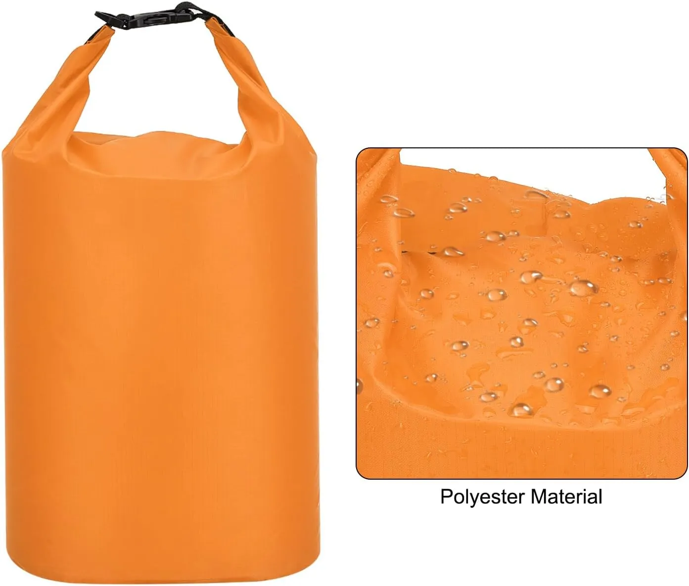 PATIKIL Waterproof Dry Bags, 5 Pack Portable Dry Sack Roll Top Bag Lightweight Dry Storage Bag for Gym Kayaking Hiking Swimming Camping, Orange, (1.5L, 2.5L, 3.5L, 4.5L, 6L)