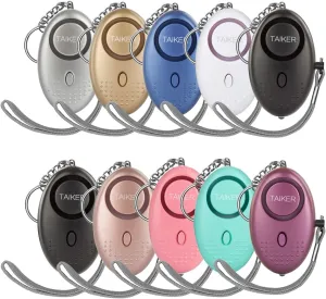 Personal Alarm for Women, 10 Packs 140DB Emergency Self-Defense Security Alarm Keychain with LED Light for Women Kids and Elders (Colorful)