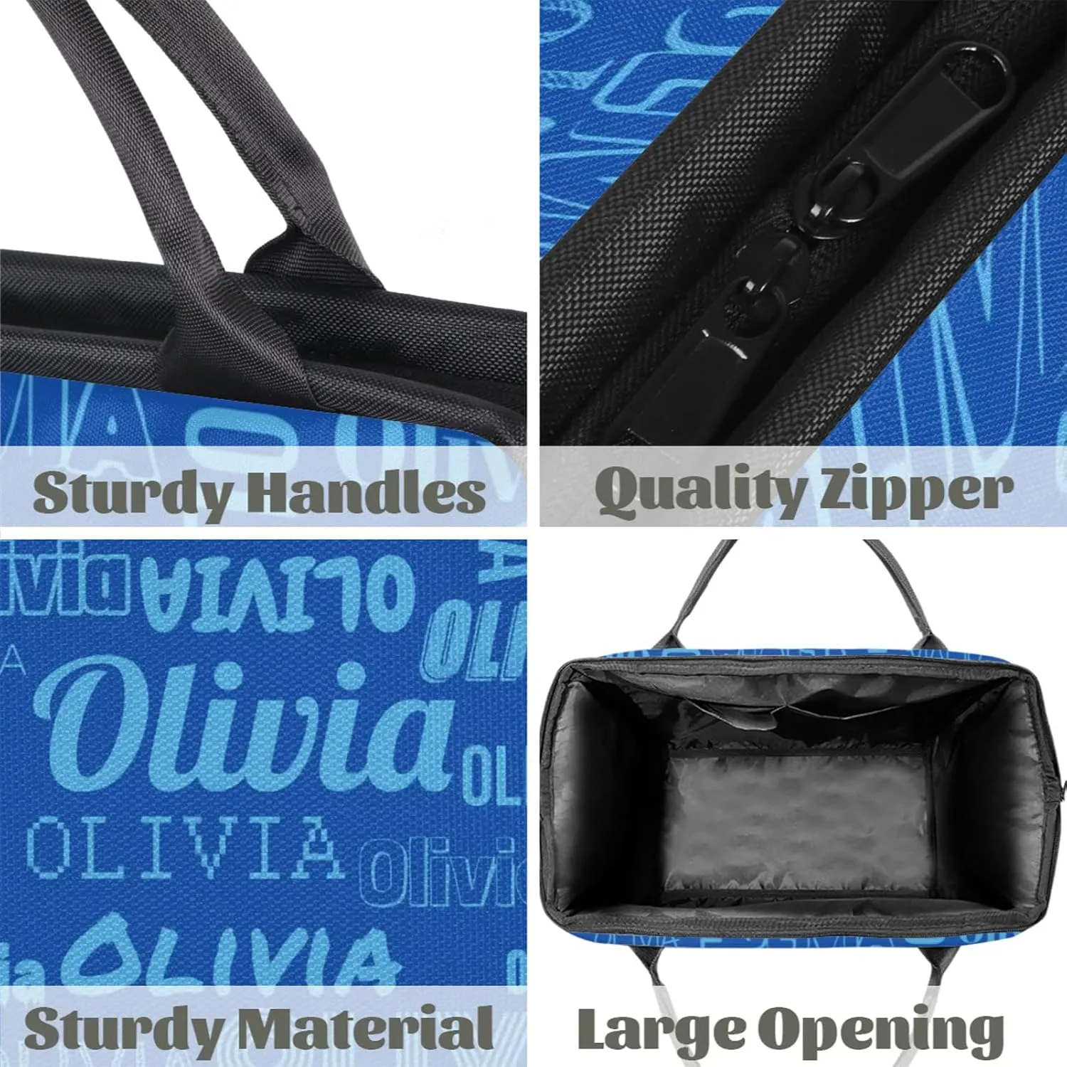 Personalized Gym Duffel Bag with Name Custom Travel Sports Bag for Women Men Waterproof Dance Ballet Bag Lightweight 15.2in, Blue