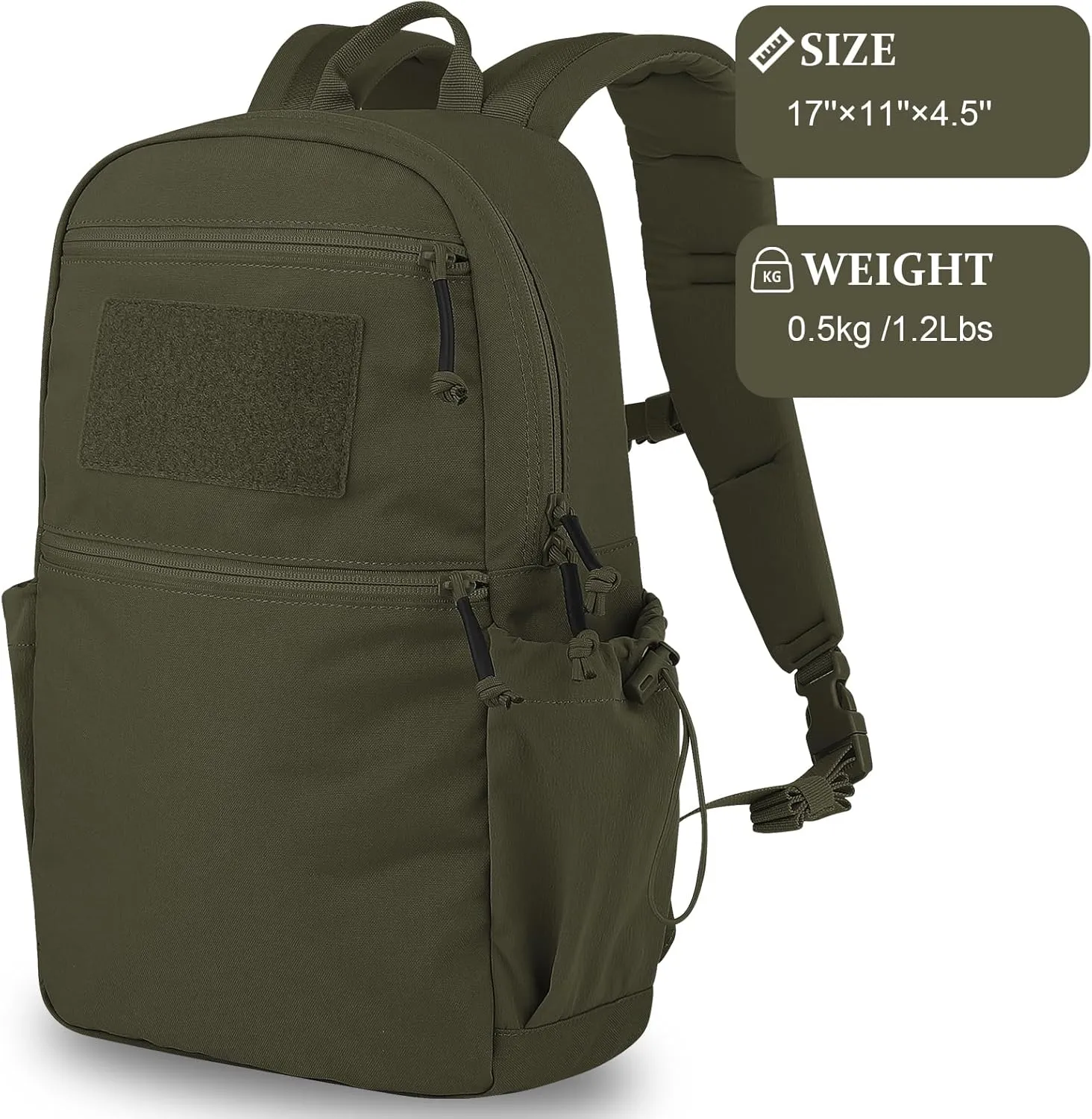 PETAC GEAR 14L Daypack Outdoor EDC Backpack Lightweight Tactical Range Pack Travel Hiking waterproof Daypacks (RG)
