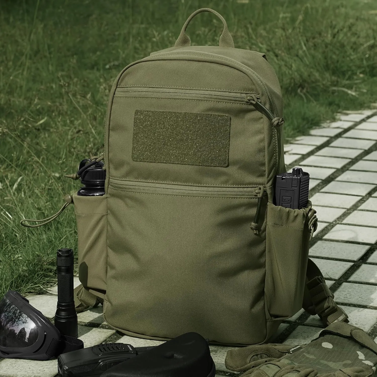 PETAC GEAR 14L Daypack Outdoor EDC Backpack Lightweight Tactical Range Pack Travel Hiking waterproof Daypacks (RG)