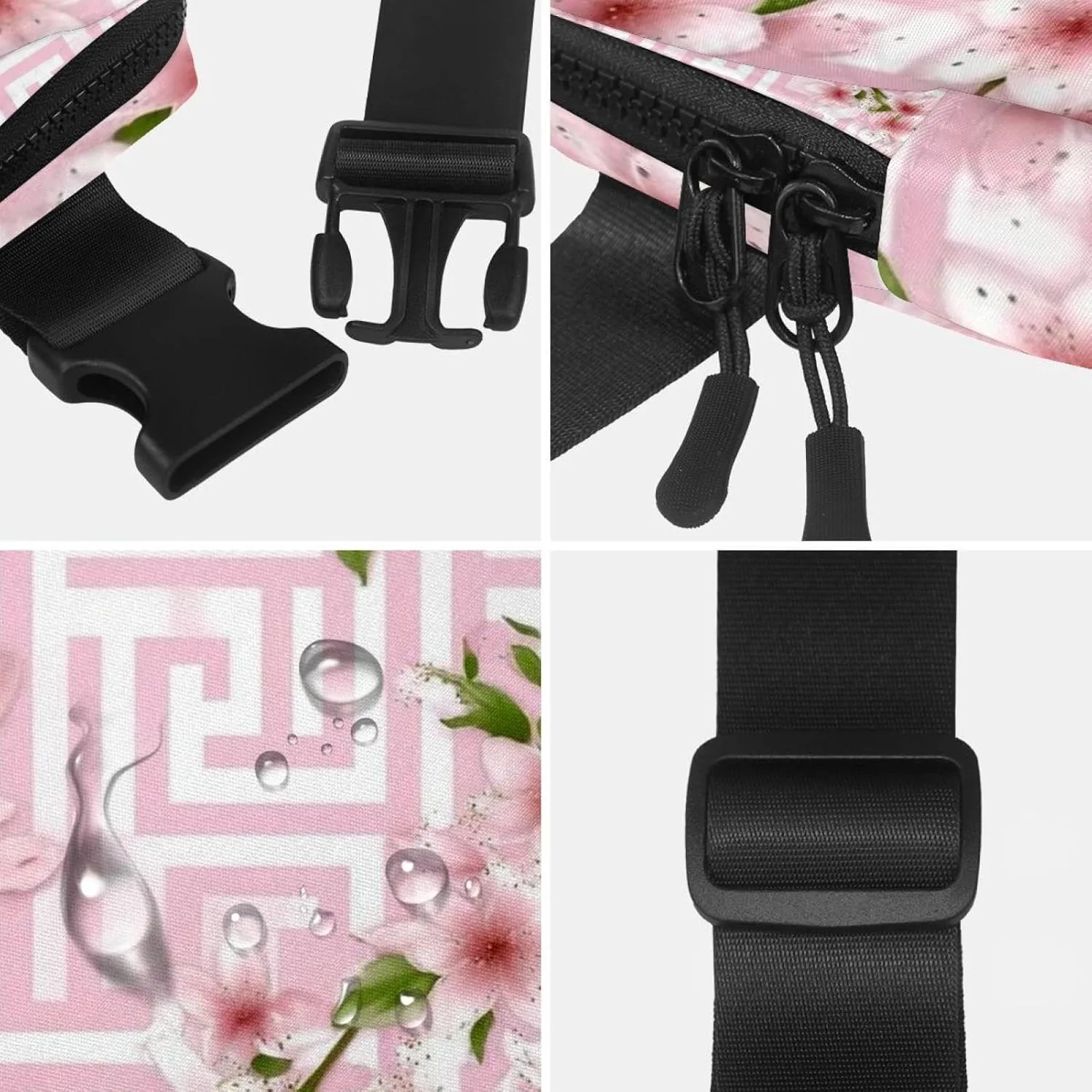 Pink Cherry Blossoms-949 Crossbody Fanny Pack for Men&Women,Belt Bag for Travel Casual Walking Running Hiking Cycling