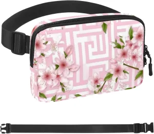 Pink Cherry Blossoms-949 Crossbody Fanny Pack for Men&Women,Belt Bag for Travel Casual Walking Running Hiking Cycling