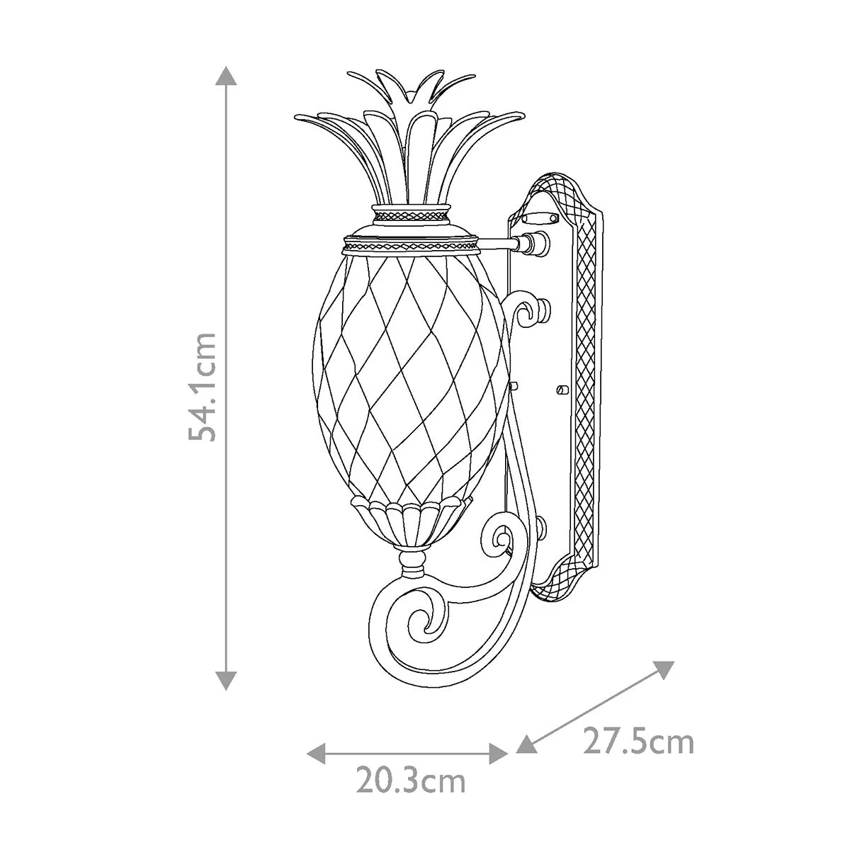 Plantation 1lt Medium Wall Lantern | Museum Black