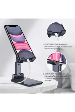 Plastic Table Mount Desktop Mobile Holder with Adjustable and Foldable Features (Assorted colors)