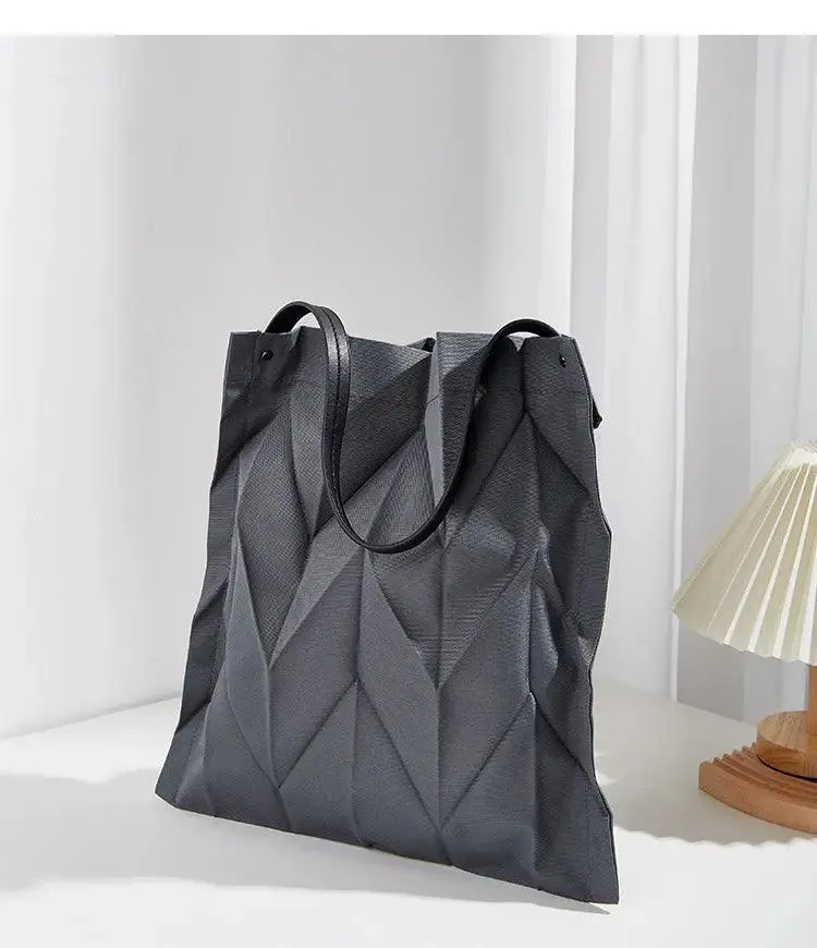 Pleated Shoulder Lightweight Bucket Bag