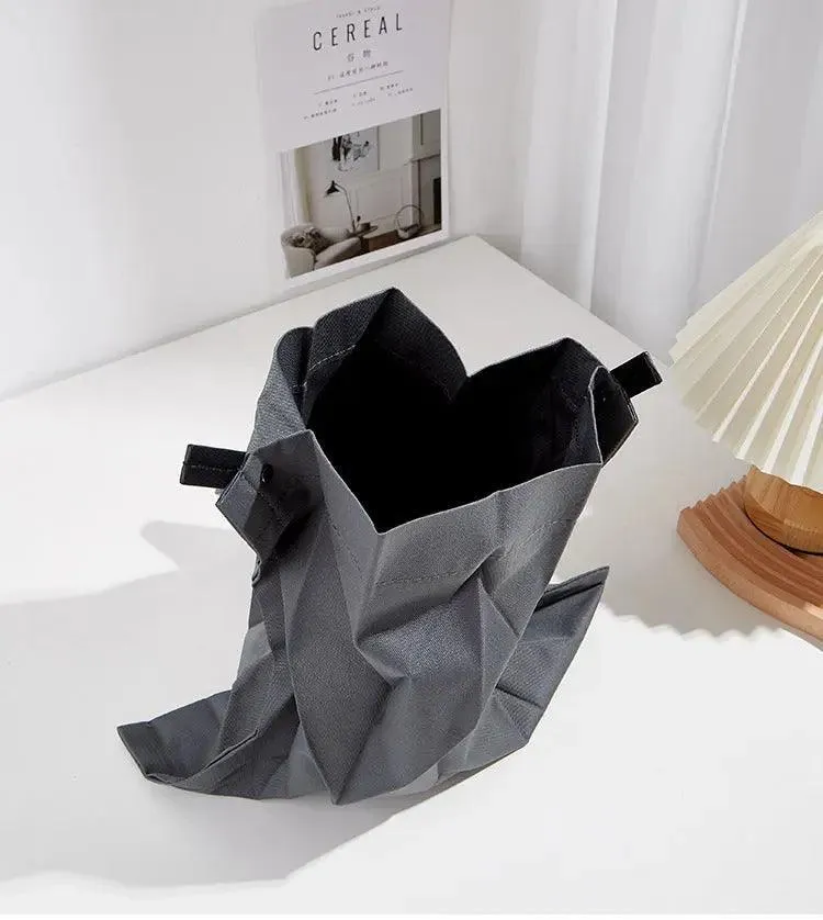 Pleated Shoulder Lightweight Bucket Bag