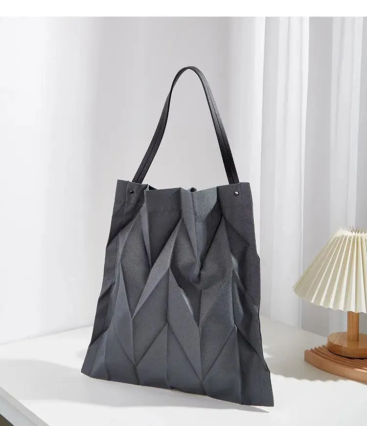 Pleated Shoulder Lightweight Bucket Bag