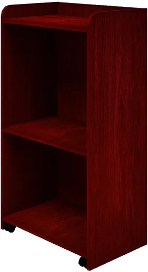 Podium Stand Portable with Wheels, Floor Stand for church, meetings, debate with large storage area, (Red)