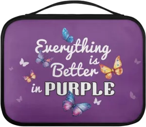 Poetry Butterfly Simple Bible Bag for Women Men Large Capacity Bible Case Book Carrying Case Bible Cover for Men Women Standard & Most Bible Books