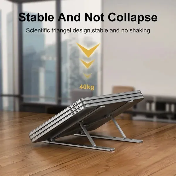 Portable Aluminum Laptop Stand – Foldable Notebook Holder for MacBook