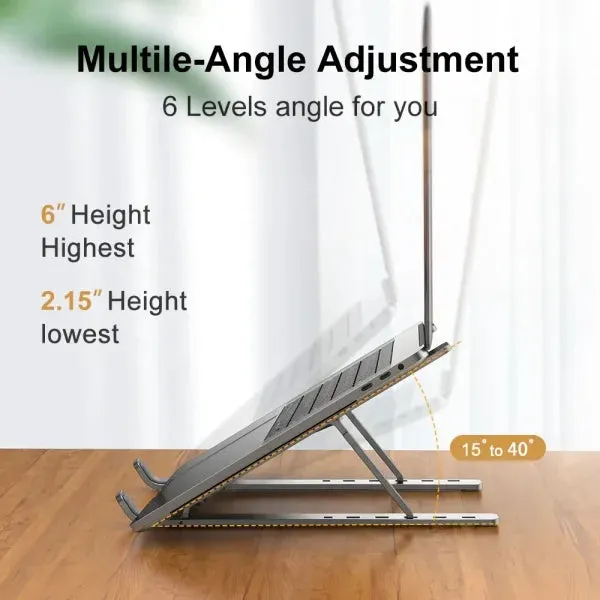 Portable Aluminum Laptop Stand – Foldable Notebook Holder for MacBook
