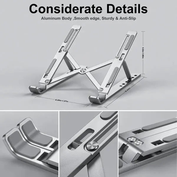 Portable Aluminum Laptop Stand – Foldable Notebook Holder for MacBook