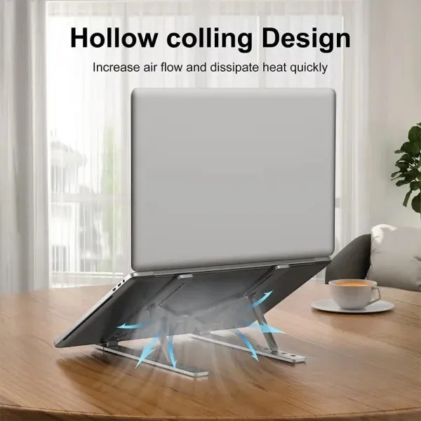 Portable Aluminum Laptop Stand – Foldable Notebook Holder for MacBook