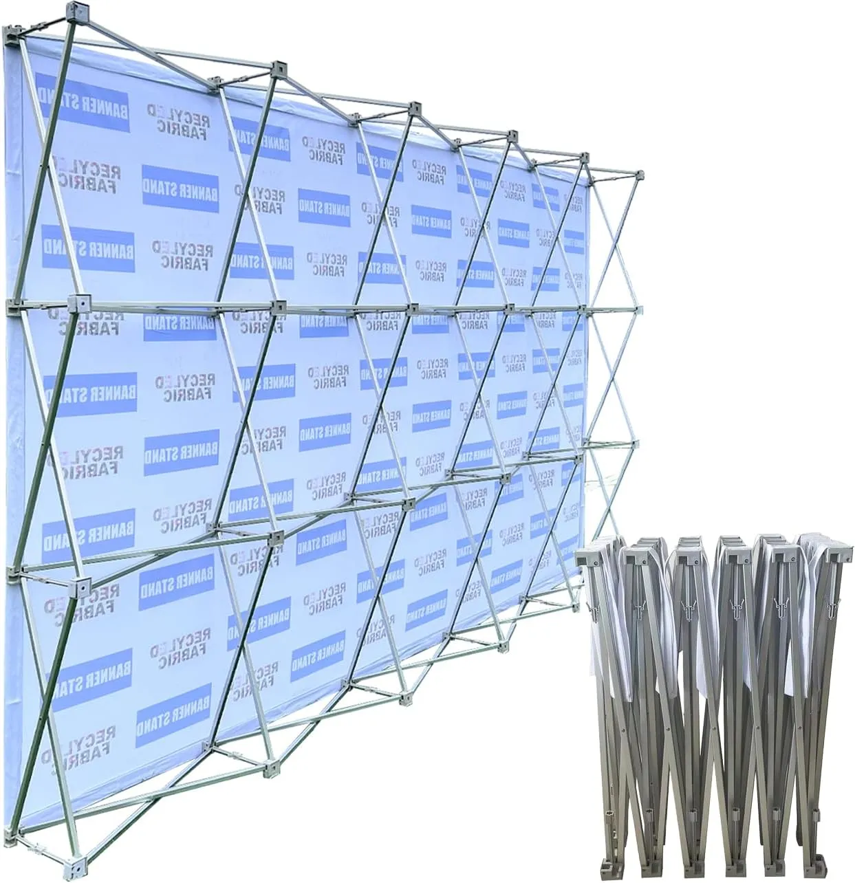 Portable Backdrop Booth Frame 8'x10' Pop Up Display Stand Aluminum Tension Fabric Trade Show Exhibit Display Booth Frame Stand Banner Show Frame (Stand ONLY)