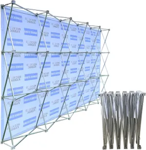 Portable Backdrop Booth Frame 8'x10' Pop Up Display Stand Aluminum Tension Fabric Trade Show Exhibit Display Booth Frame Stand Banner Show Frame (Stand ONLY)