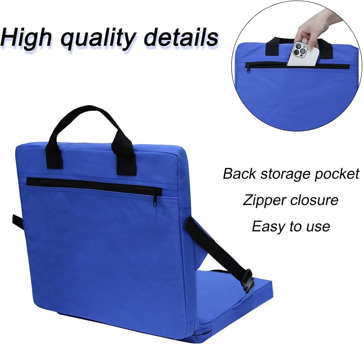 Portable Cushion, Outdoor Cushion with Backrest, Sports Stand Cushion, Portable Sports Seat, Chair Cushion for Sports Events, Outing, Travelling，Hiking, Fishing
