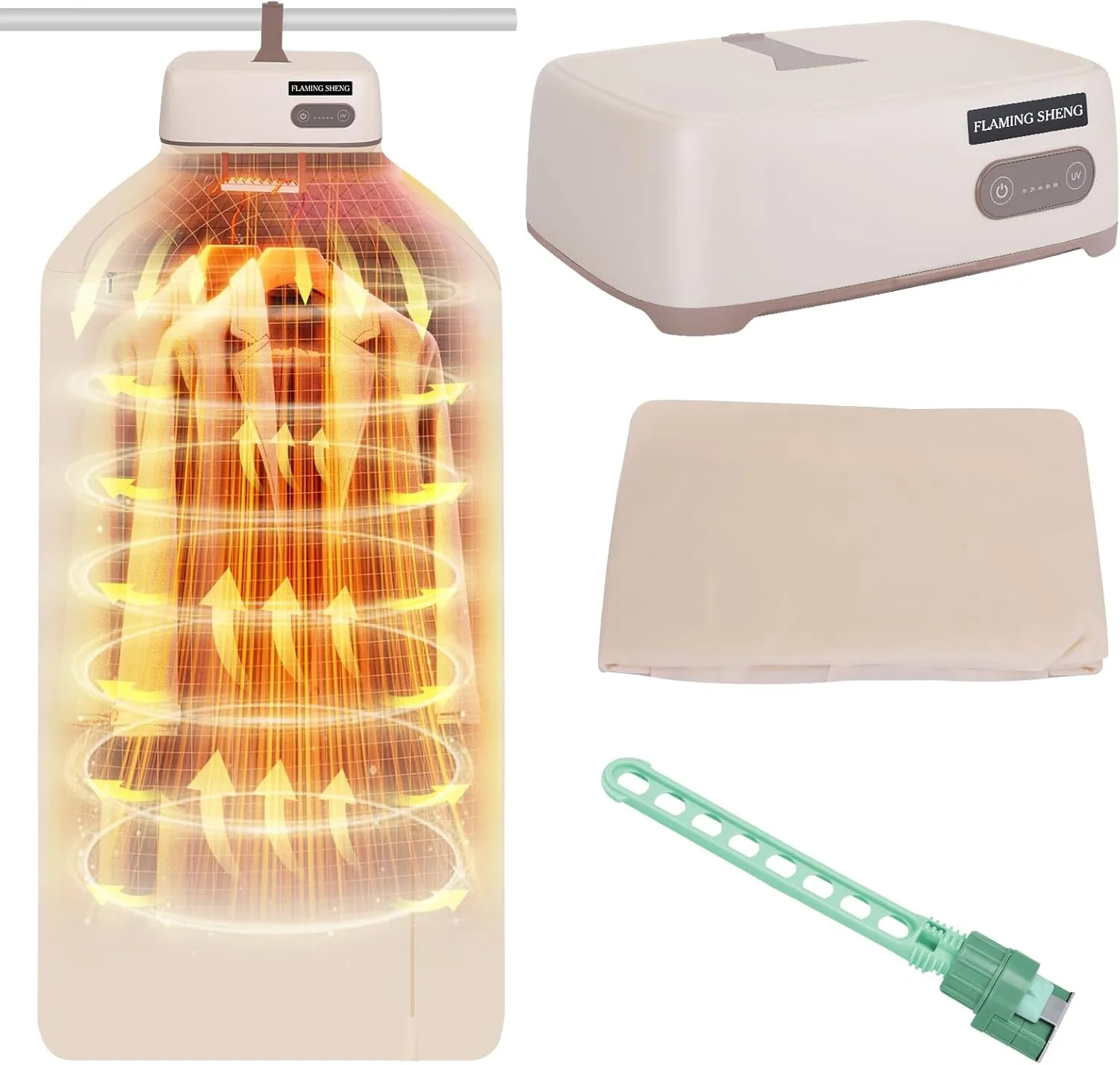 Portable Dryers for Laundry, 600W Mini Laundry Dryer with Dryer Bag Support Stand for Delicate Garments, Underwear, Baby Clothes, Compact and Convenient Drying Solution for Apartment, Dorm Travel