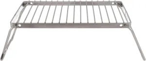 Portable Grill Heavy, Folding Camping Grate Stainless Steel Height Duty Ir Place over Thicker Camp Fire Cooking Racks Draining Backpacking for Outdoor Rack Barbecue