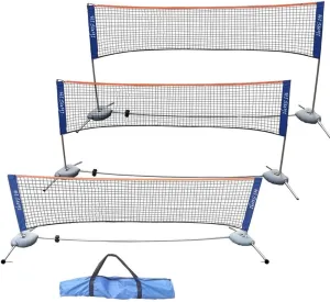 Portable Height Adjustable Badminton Volleyball Tennis Net Set Multi-Purpose Sports Equipment with Poles Stand and Carry Bag for Kids Adult Outdoor Exercise 6.1m/20ft
