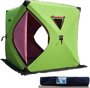 Portable Ice Fishing Shelter Tent Easy Set-up Winter Large Fishing Tent Waterproof Windproof Fishing Camping Tent with Carrying Bag
