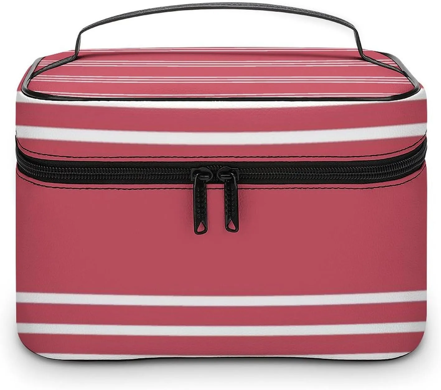 Portable Make Bag, Coral Stripes Cosmetic Case Portable Cosmetic Portable Organizer for Men & Women