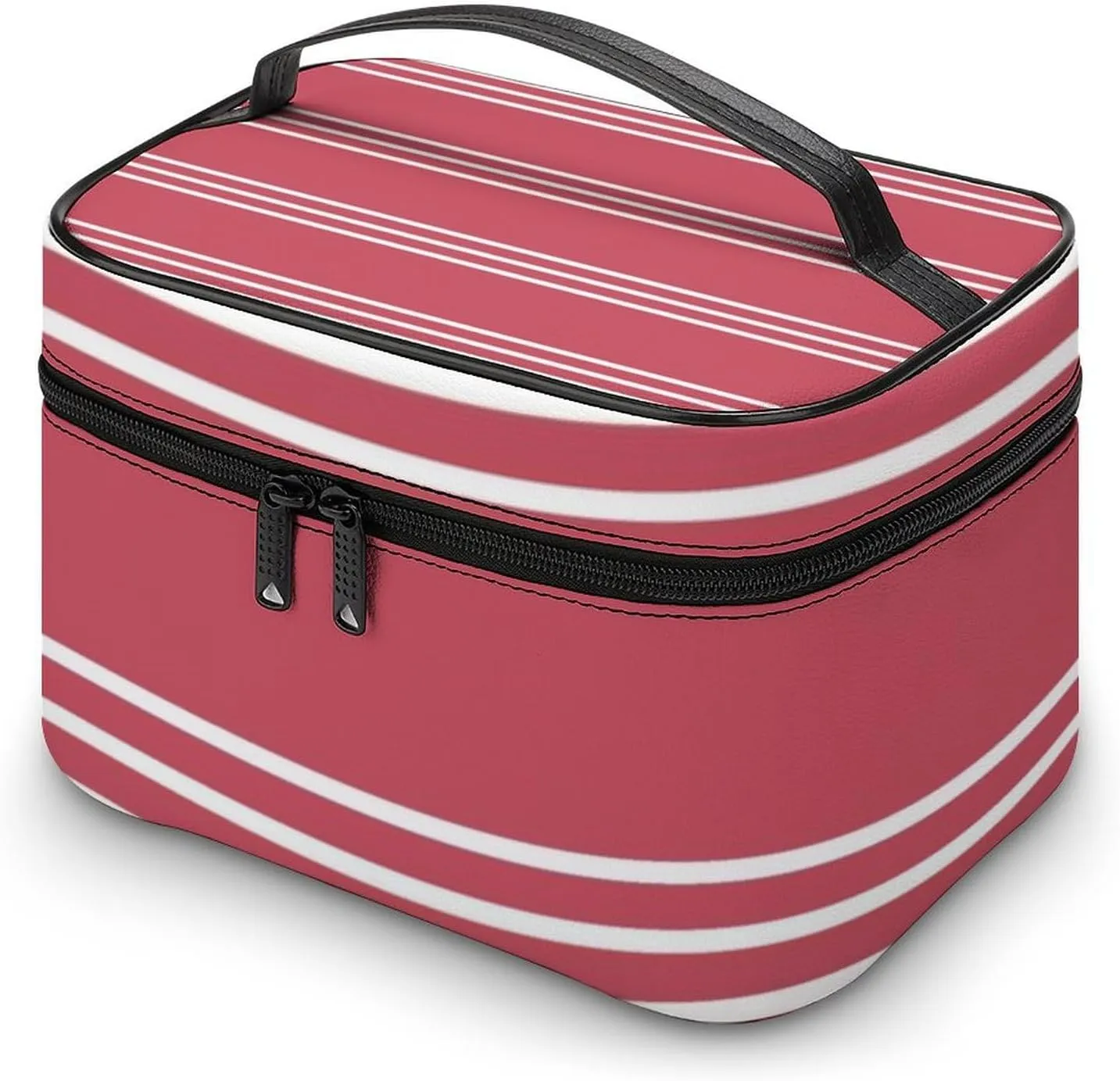 Portable Make Bag, Coral Stripes Cosmetic Case Portable Cosmetic Portable Organizer for Men & Women