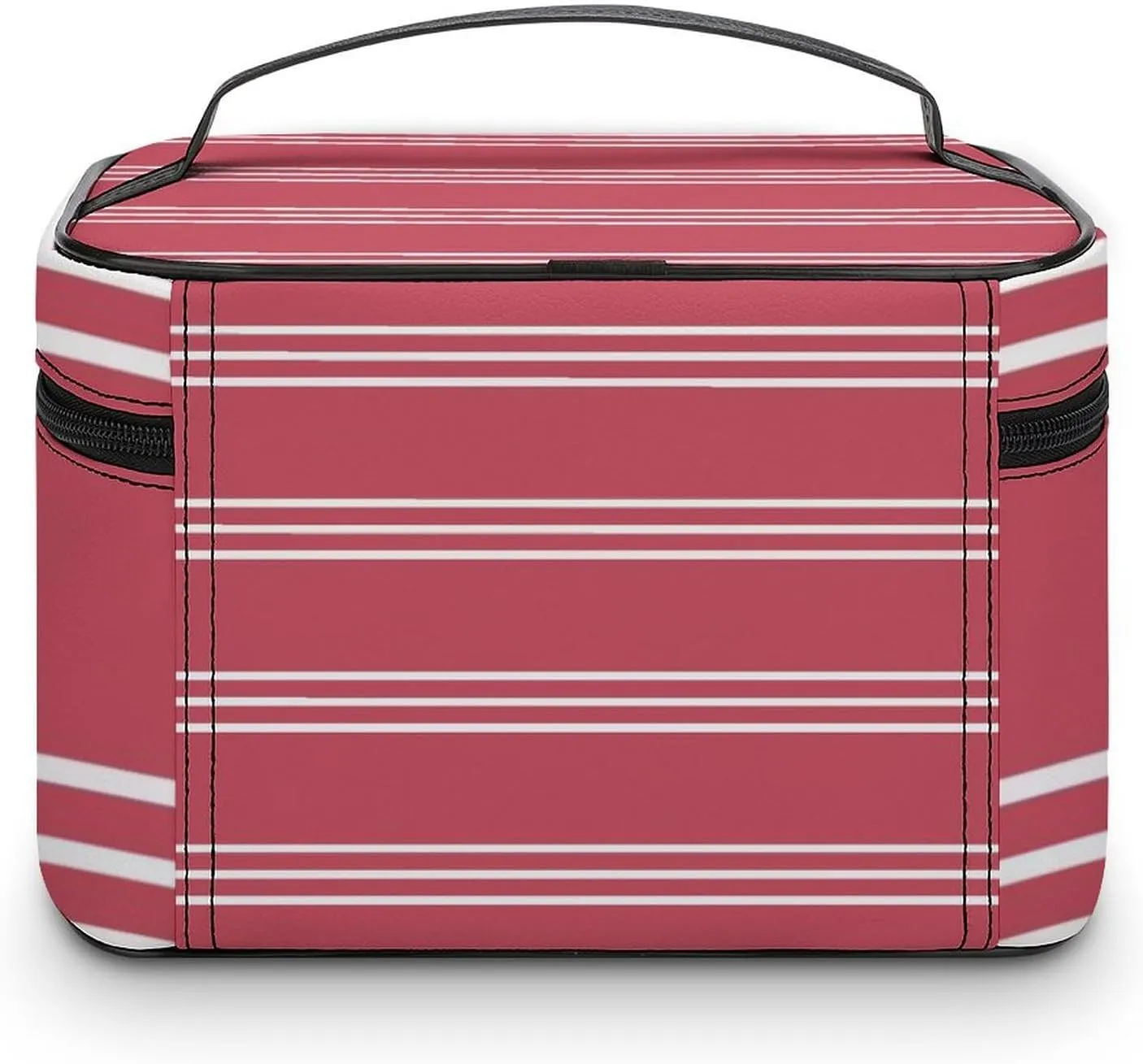 Portable Make Bag, Coral Stripes Cosmetic Case Portable Cosmetic Portable Organizer for Men & Women