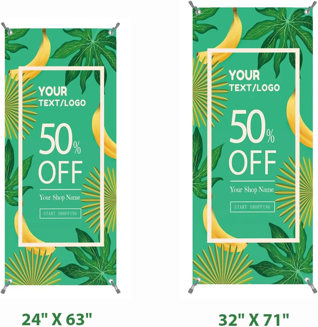 Portable Retractable X Banner Stand,Adjustable X Banner Stand with Travel Bag,Banners and Signs Customize for Business, Trade Shows, Events, and Displays (32" X 71"（without stand）)