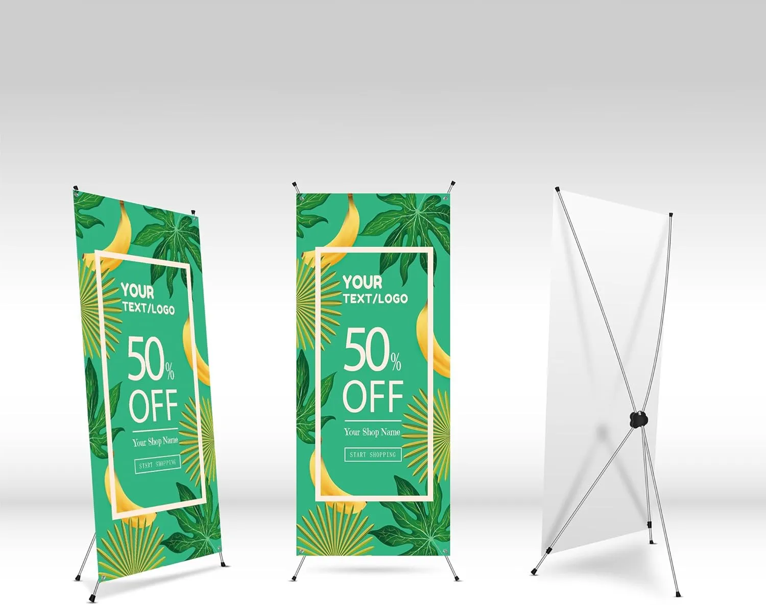 Portable Retractable X Banner Stand,Adjustable X Banner Stand with Travel Bag,Banners and Signs Customize for Business, Trade Shows, Events, and Displays (32" X 71"（without stand）)